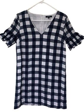 Madewell Womens Blue White Plaid Dress Size 6 Medium